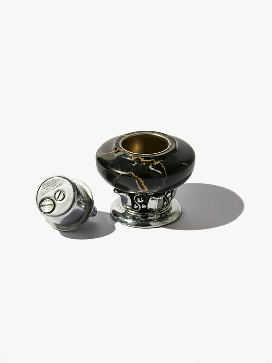 Vintage Ornate Black Marble Table Lighter