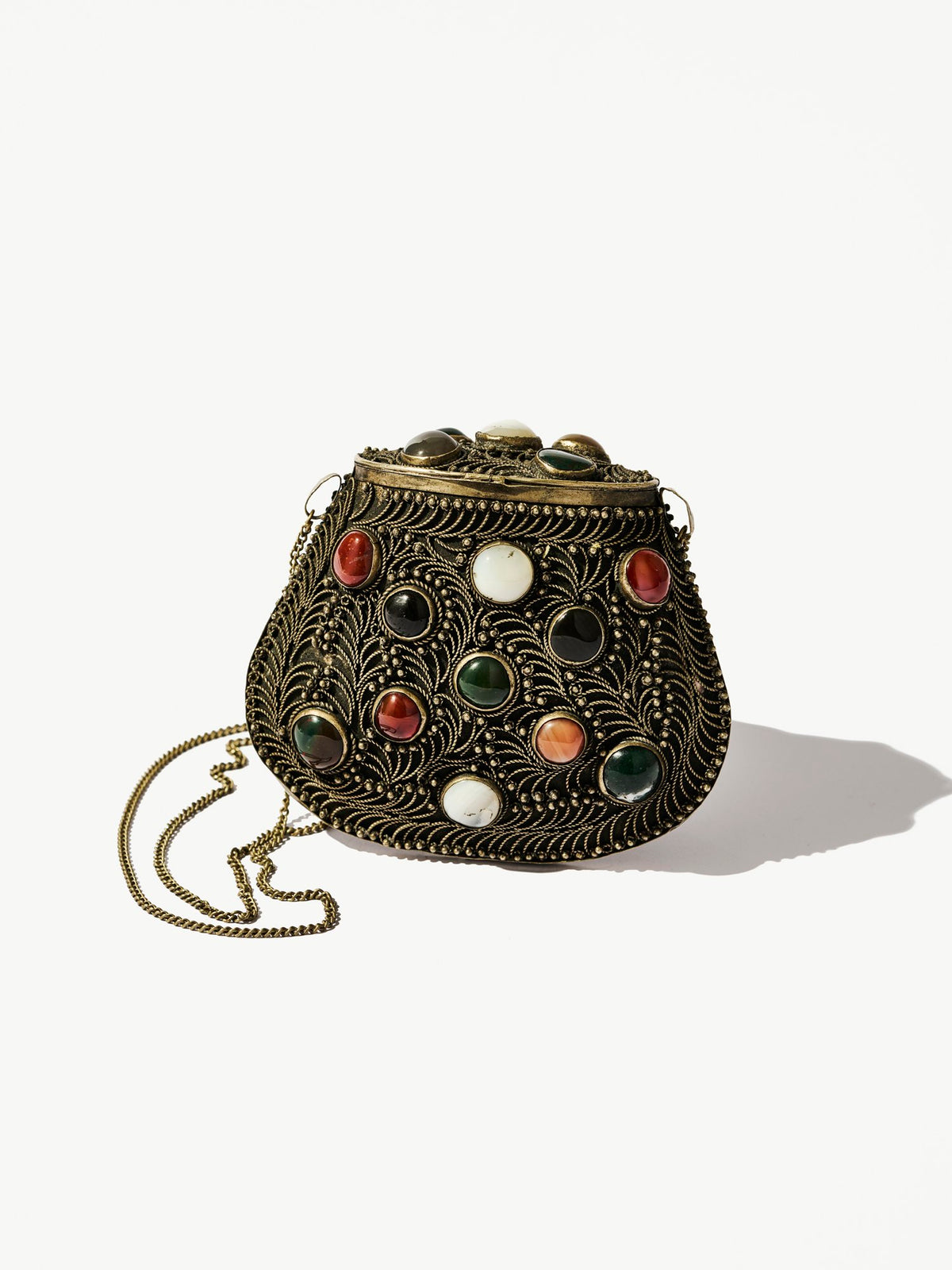 Vintage Scrollwork Cabochon Minaudiere