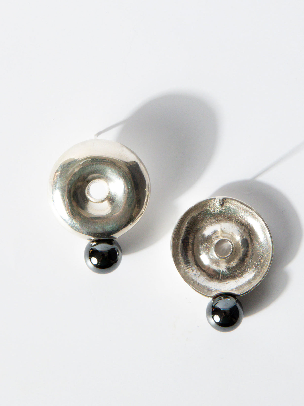 Albers Hematite & Sterling Earrings