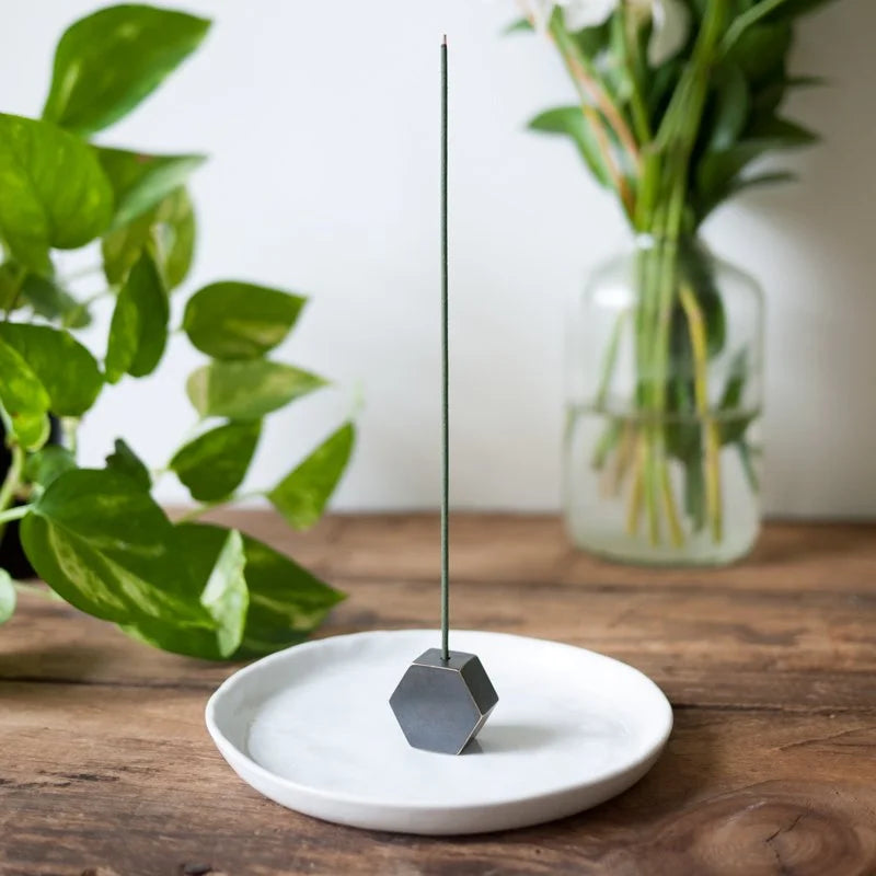 Blackened Brass Hex Incense Burner