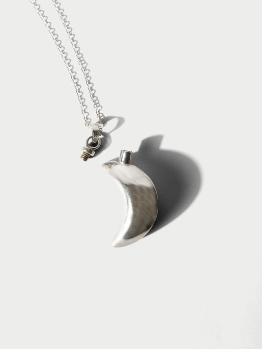 Vintage Sterling Crescent Moon Vessel Necklace
