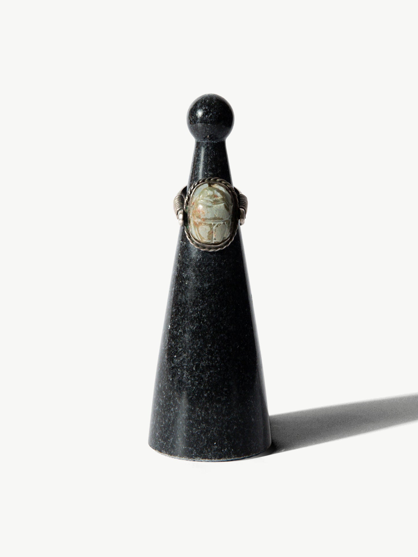 Vintage Hand-Carved Scarab Ring (size 4.5)