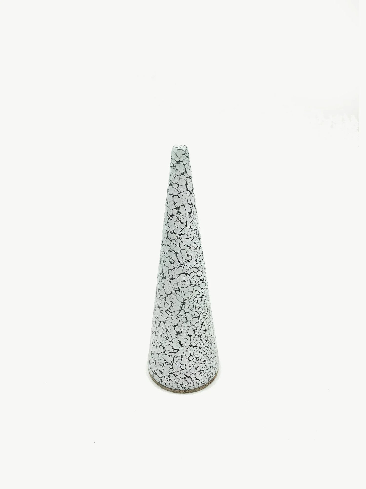 White Hammered Steel Ring Cone
