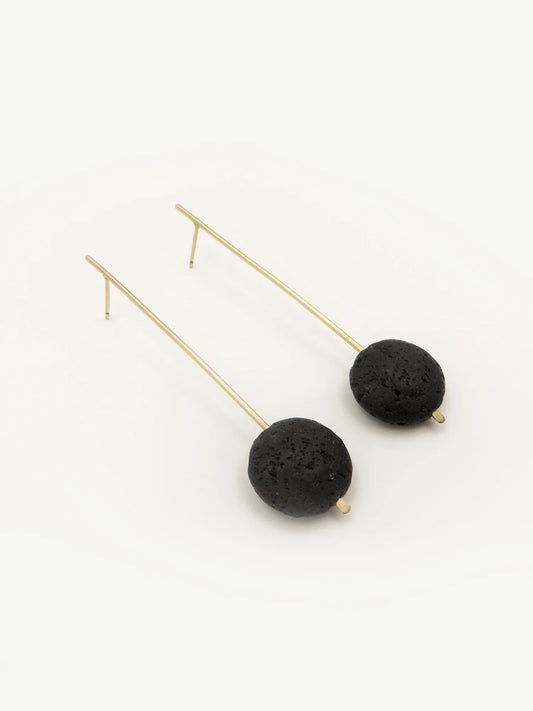 Pendulum Lava Drop Earrings