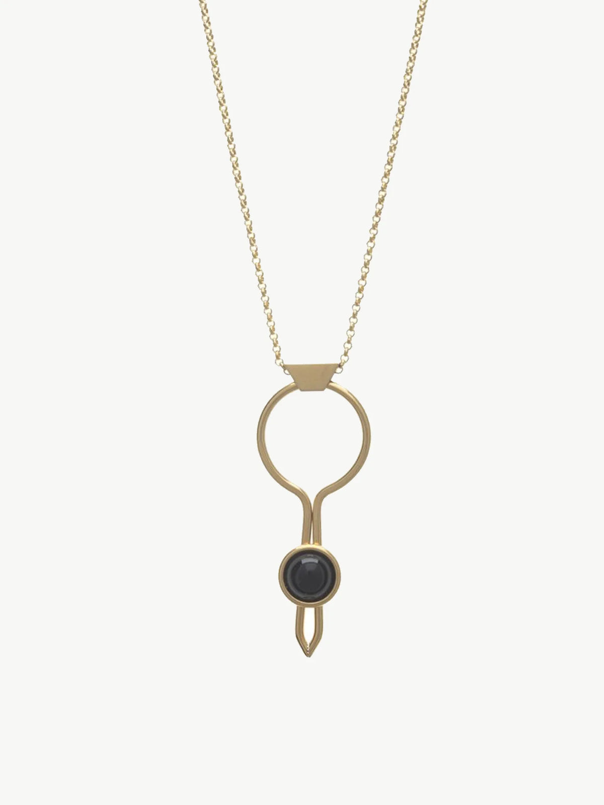 Stoned Circle Necklace in Black Onyx