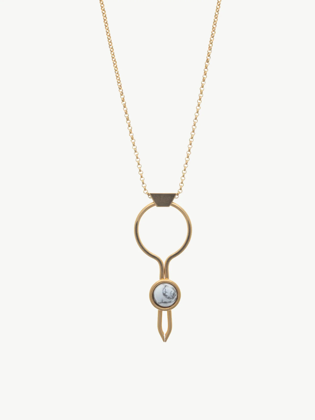 Stoned Circle Necklace in White Howlite