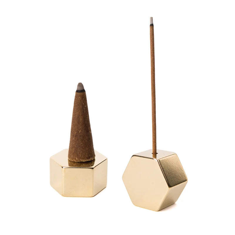 Blackened Brass Hex Incense Burner