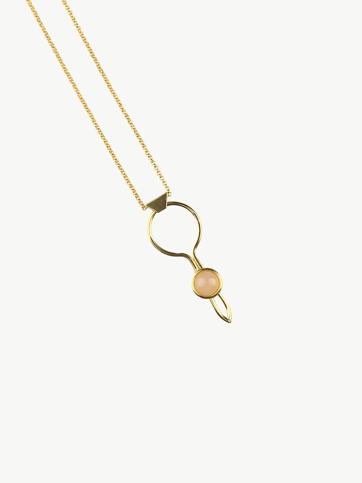 Stoned Circle Necklace in Rose Quartz
