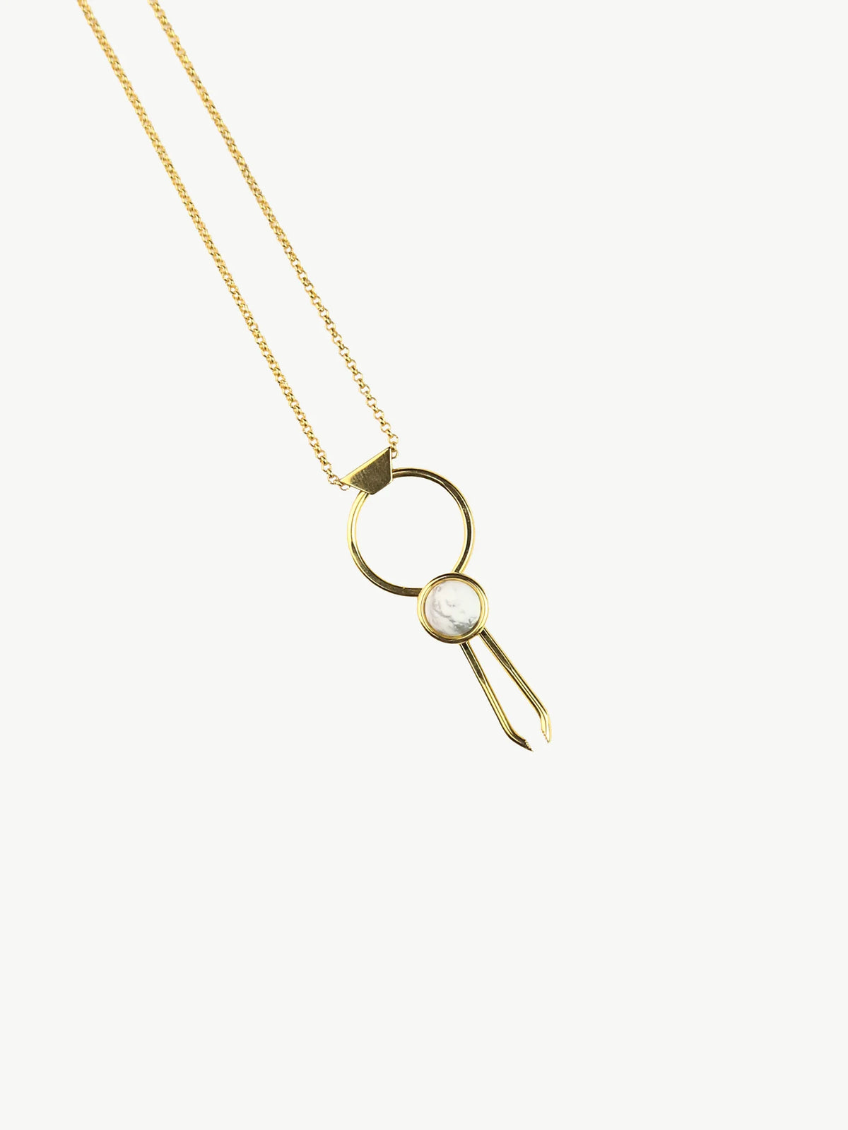 Stoned Circle Necklace in White Howlite