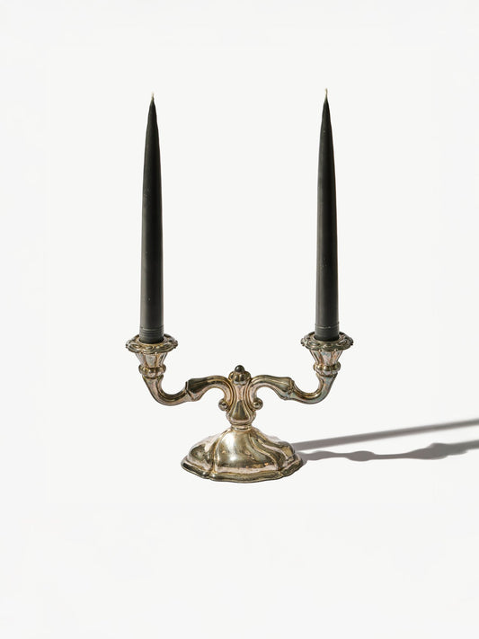 Hand-Dipped Taper Candle (set of 2) in Black