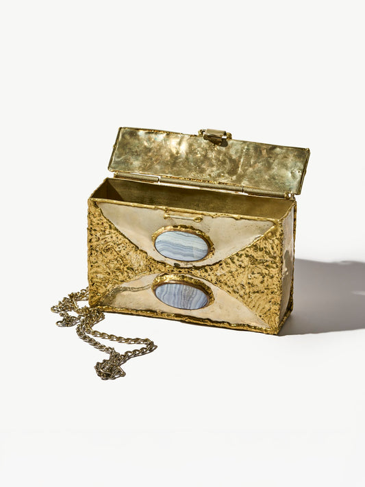 Vintage Molten Metal & Stone Minaudiere