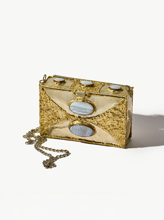 Vintage Molten Metal & Stone Minaudiere