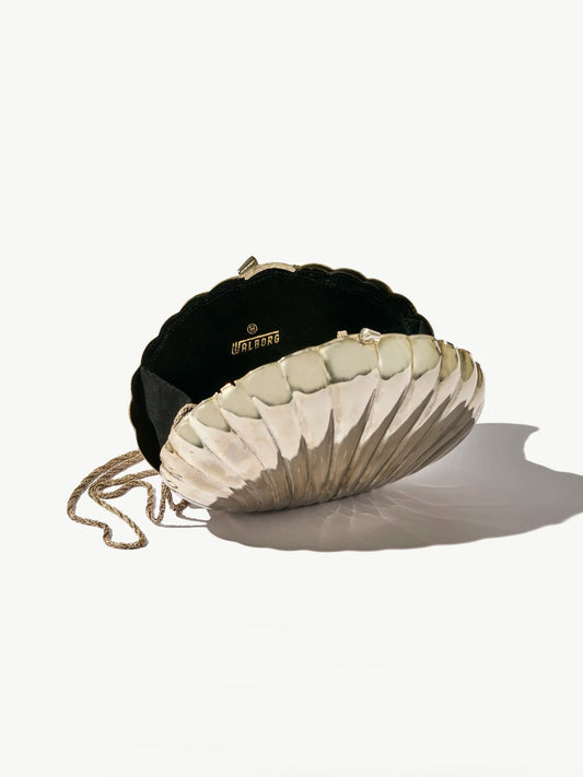 Vintage Silver Plated Clamshell Minaudiere