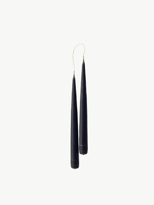 Hand-Dipped Taper Candle (set of 2) in Black
