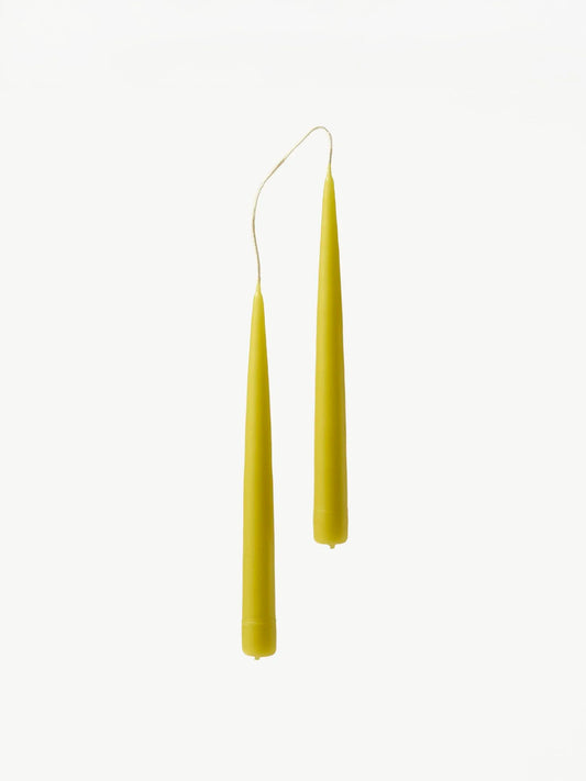 Hand-Dipped Taper Candle (set of 2) in Chartreuse