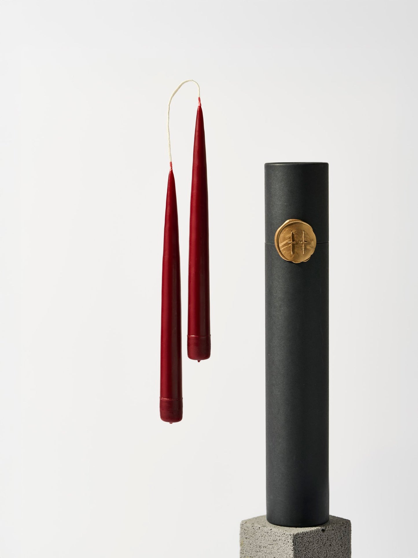 Hand-Dipped Taper Candle (set of 2) in Bordeaux