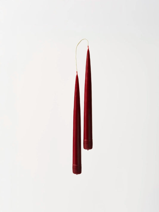 Hand-Dipped Taper Candle (set of 2) in Wine Red