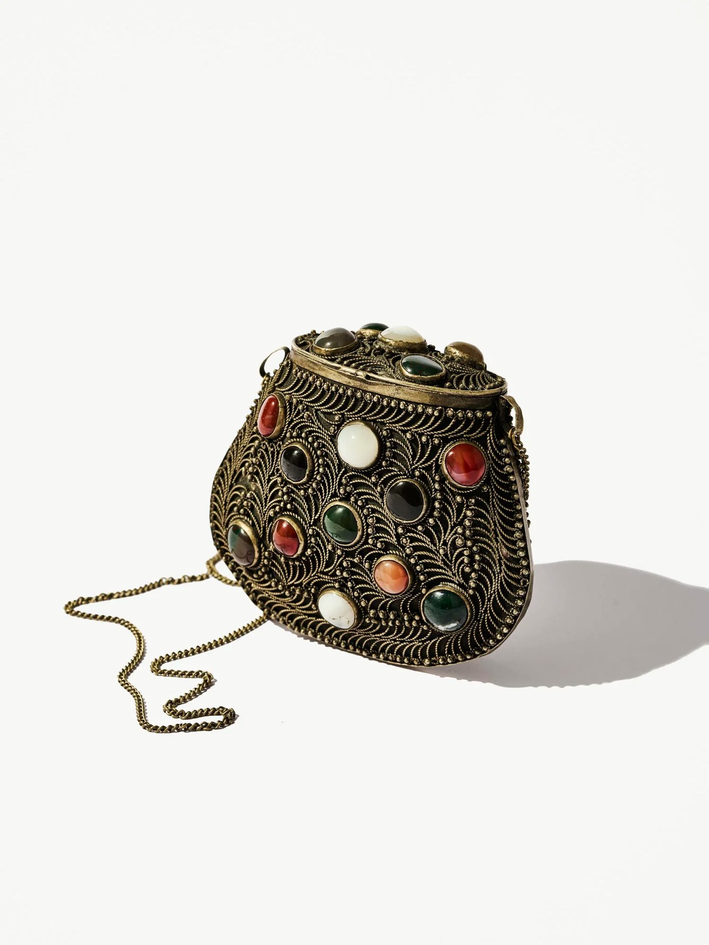 Vintage Scrollwork Cabochon Minaudiere