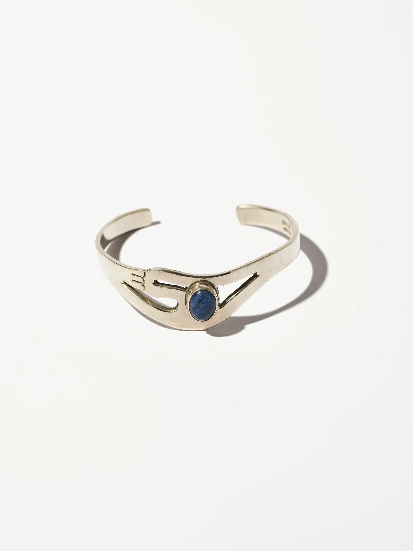 Vintage Sterling Silver Lapis Abstract Cuff