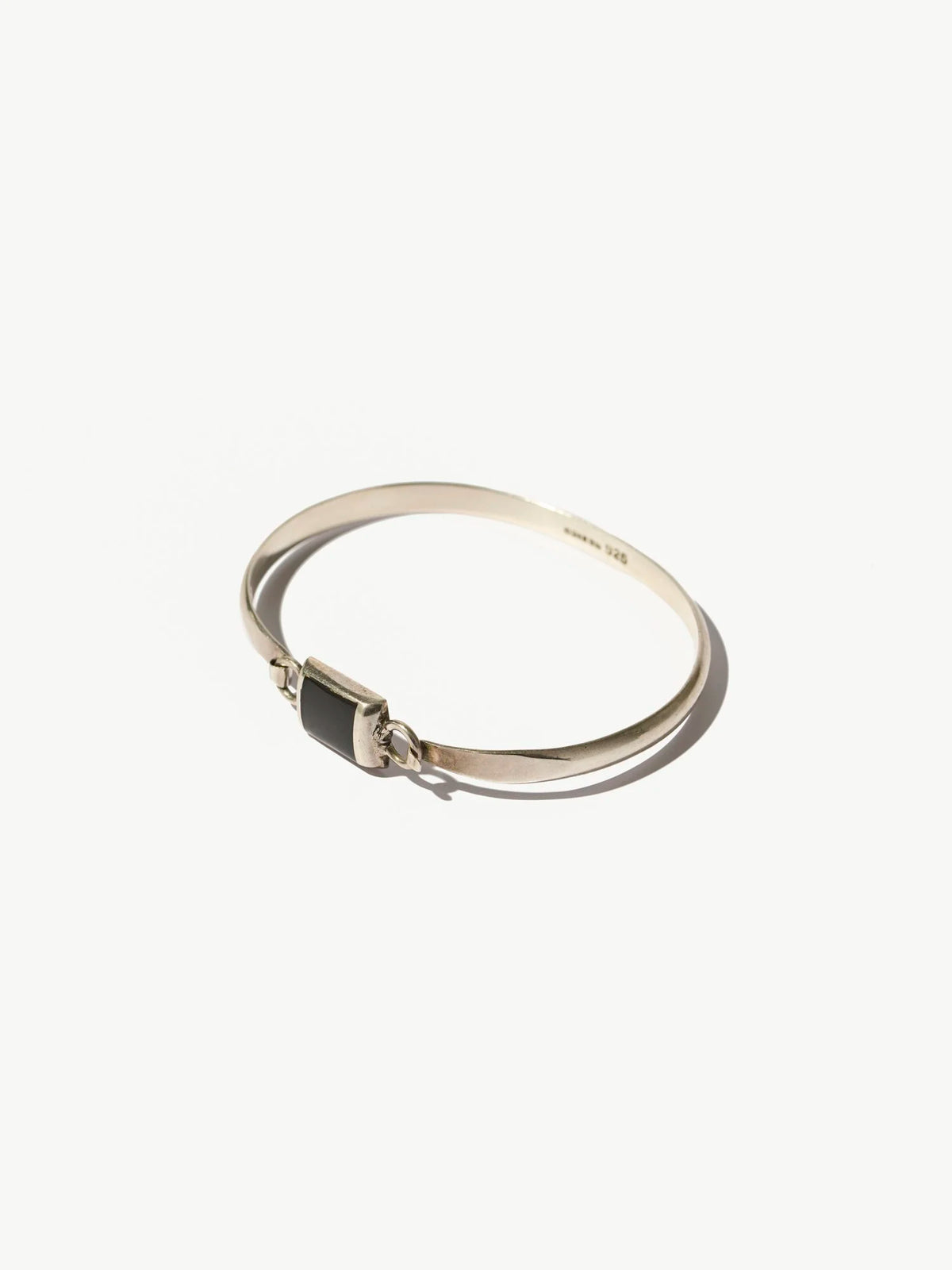 Vintage Sterling Silver Square Onyx Bracelet