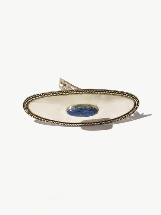 Vintage Sterling Silver Lapis Hair Barrette