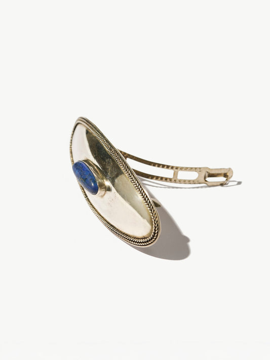 Vintage Sterling Silver Lapis Hair Barrette