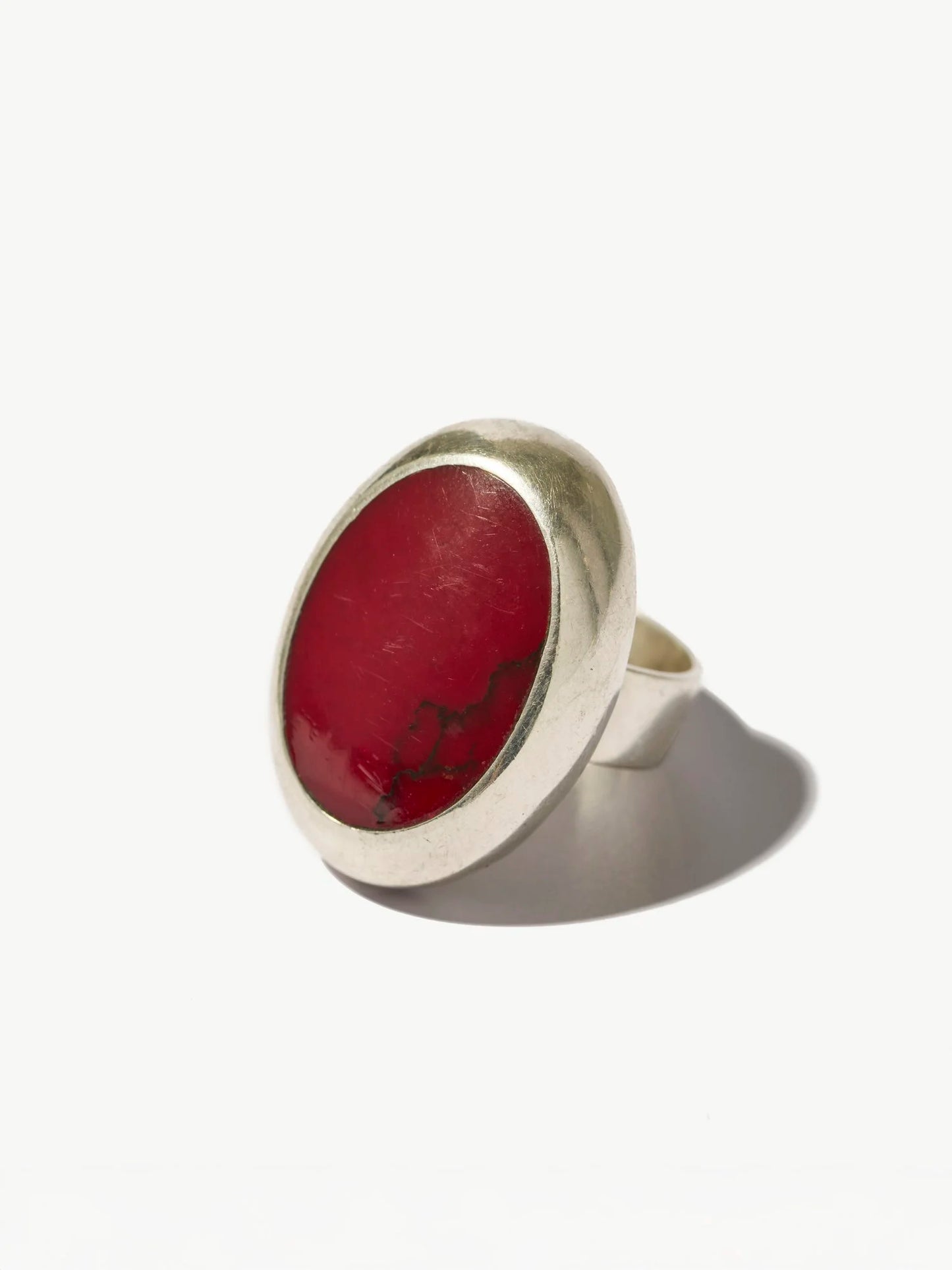 Vintage Sterling Silver Red Jasper Ring (size 6)