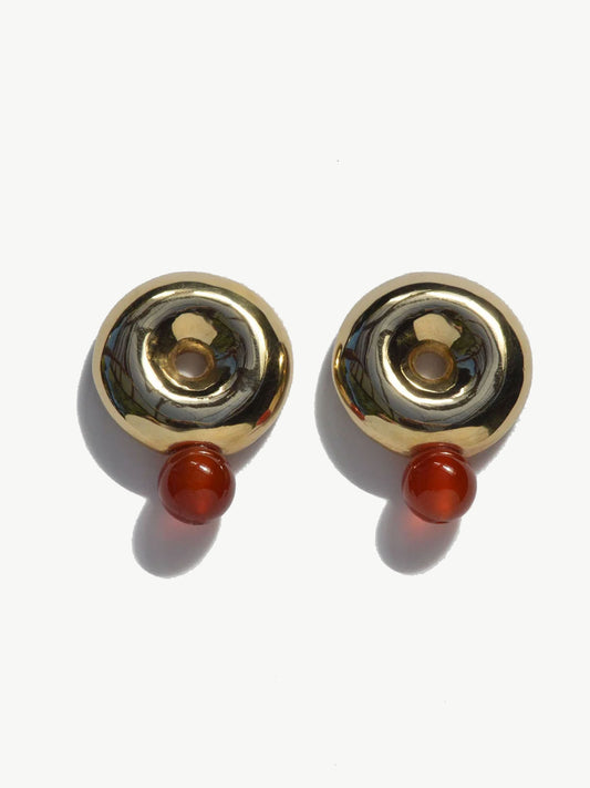Albers Carnelian & Brass Earrings