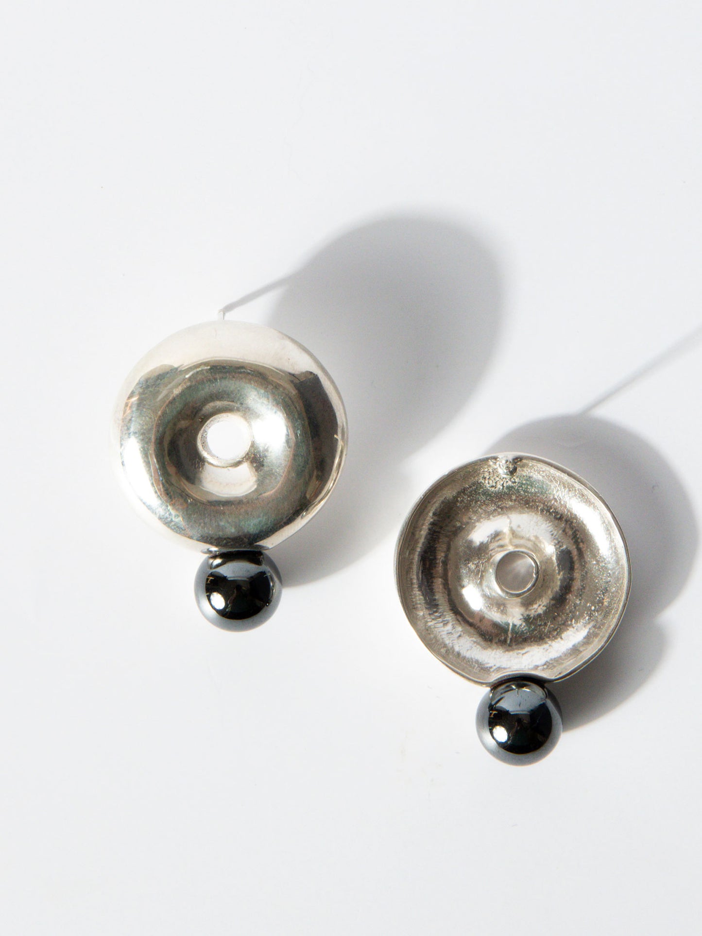 Albers Hematite & Sterling Earrings