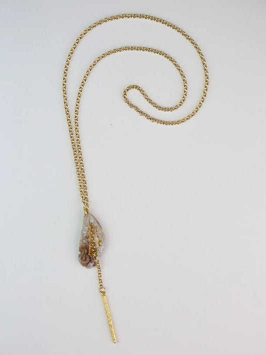 Tawny Agate Lariat Necklace
