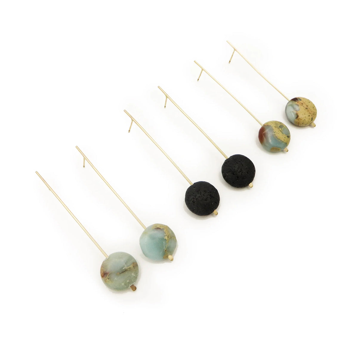 Pendulum Lava Drop Earrings