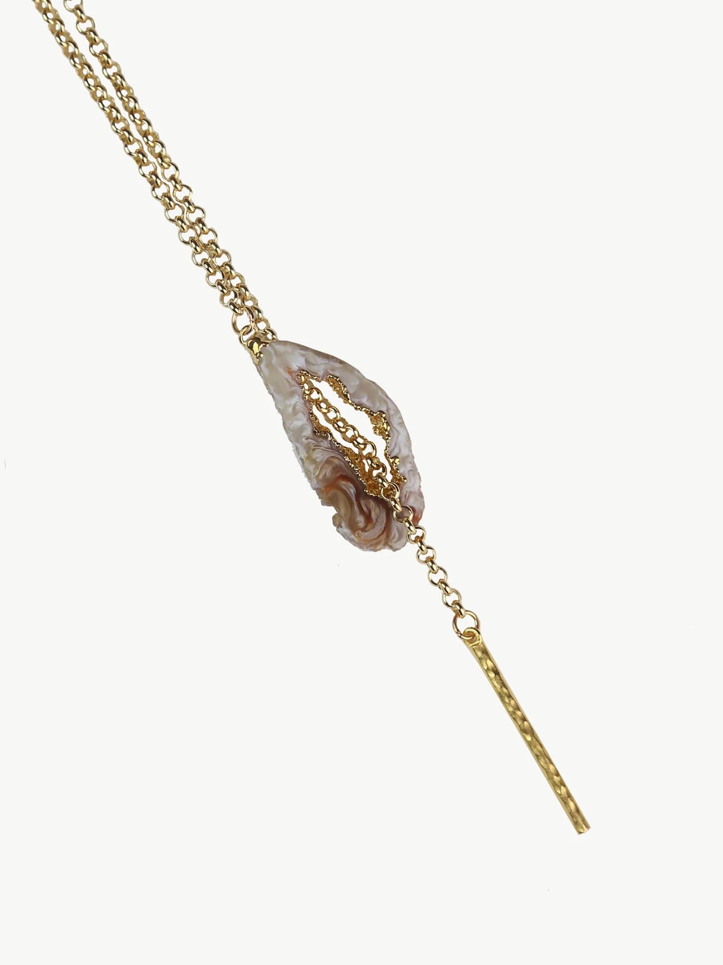 Tawny Agate Lariat Necklace