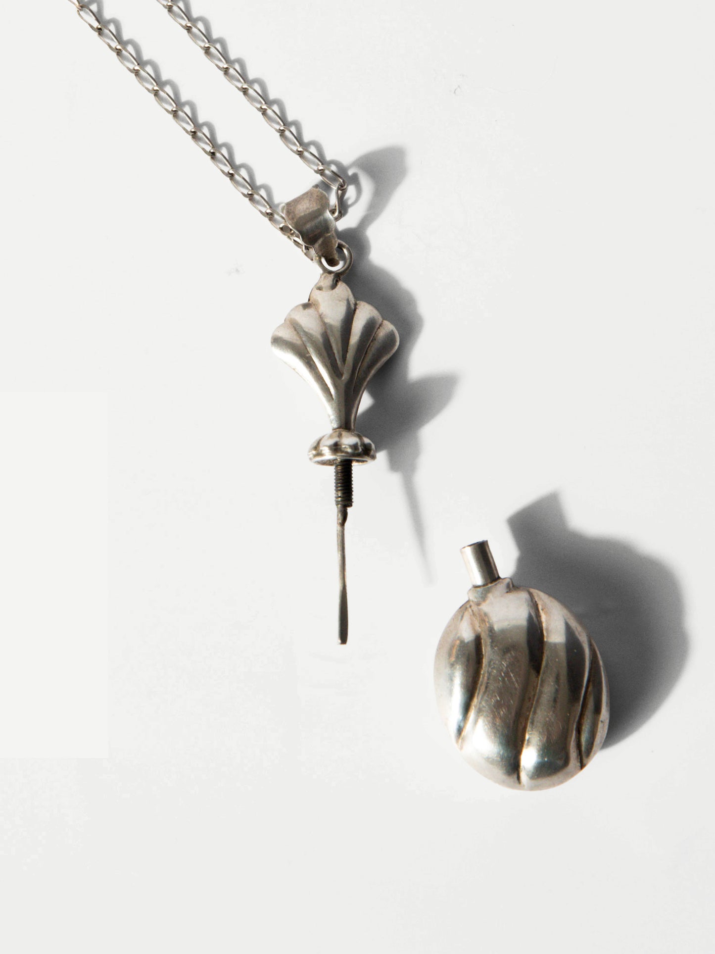 Vintage Sterling Ornate Vessel Necklace