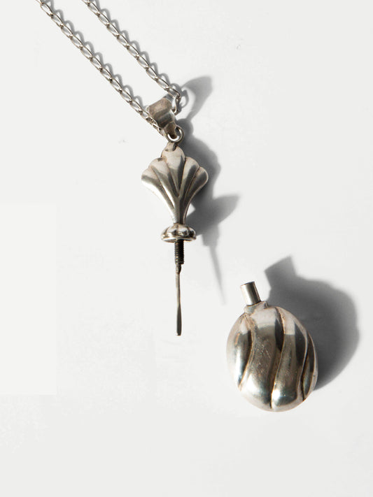 Vintage Sterling Ornate Vessel Necklace