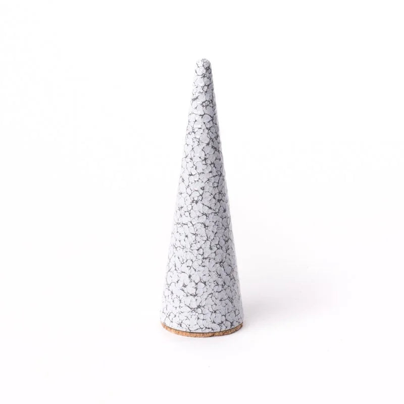 White Hammered Steel Ring Cone