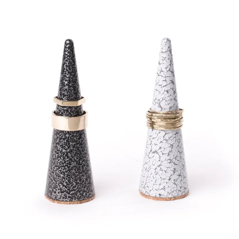 Black Hammered Steel Ring Cone