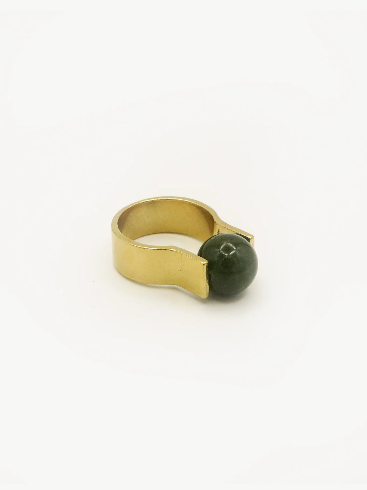 Moss Agate Orbit Ring