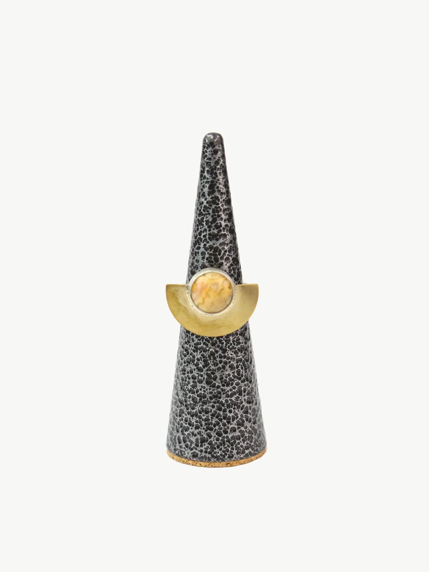 Black Hammered Steel Ring Cone