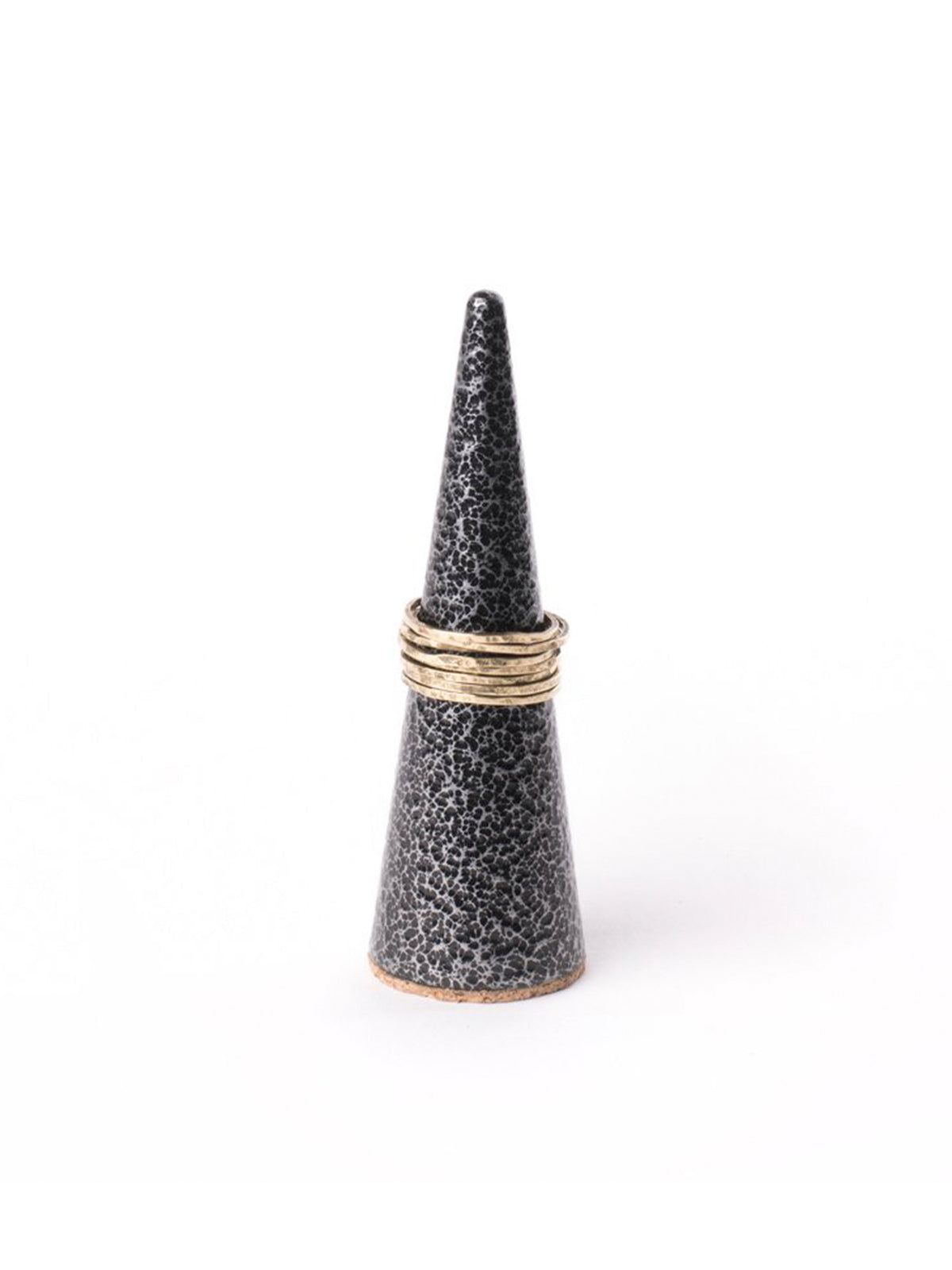 Black Hammered Steel Ring Cone