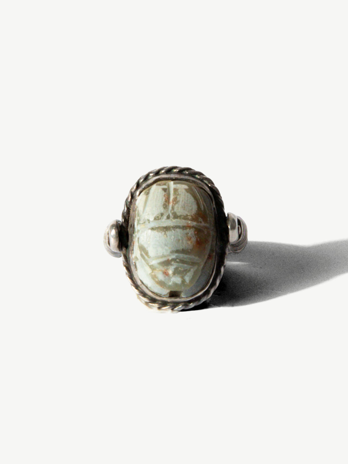 Vintage Hand-Carved Scarab Ring (size 4.5)