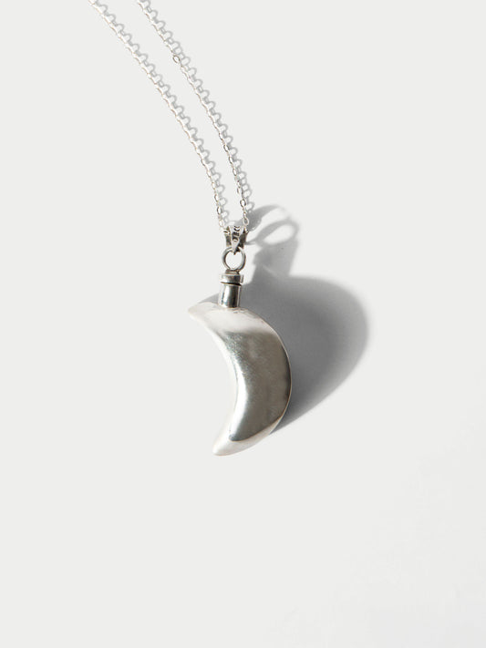 Vintage Sterling Crescent Moon Vessel Necklace