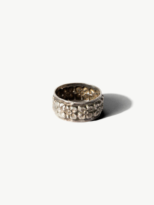 Vintage Sterling Floral Quatrefoil Ring (Size X)