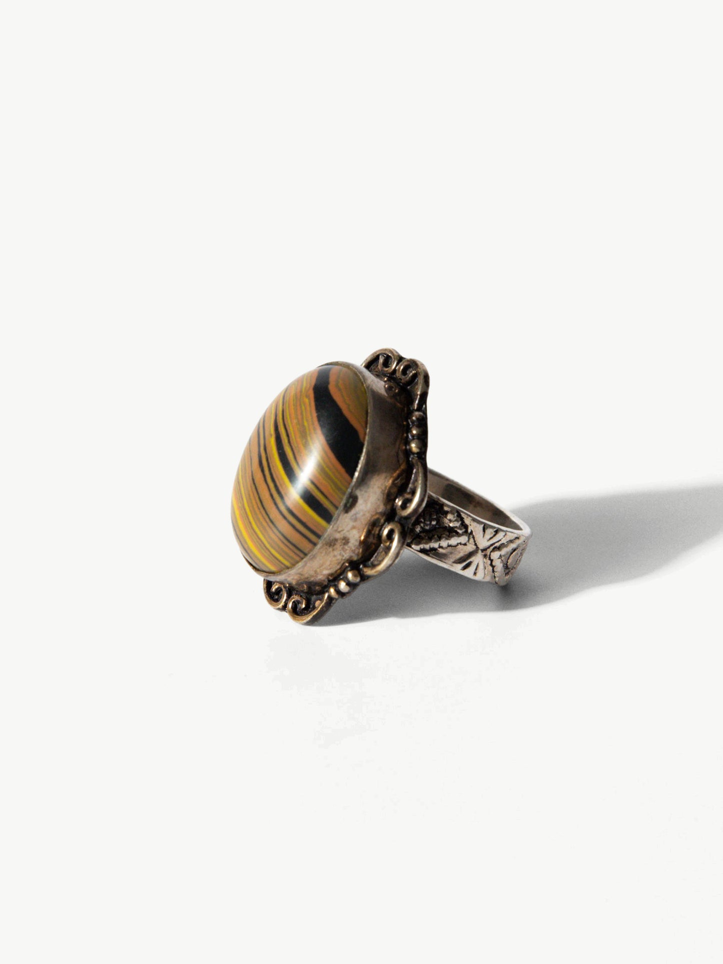 Vintage Sterling Tiger's Eye Ring (Size 7)