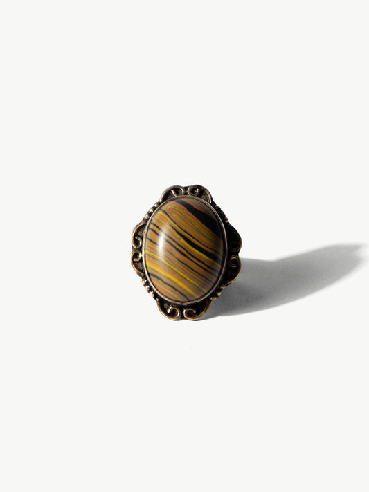 Vintage Sterling Tiger's Eye Ring (Size 7)