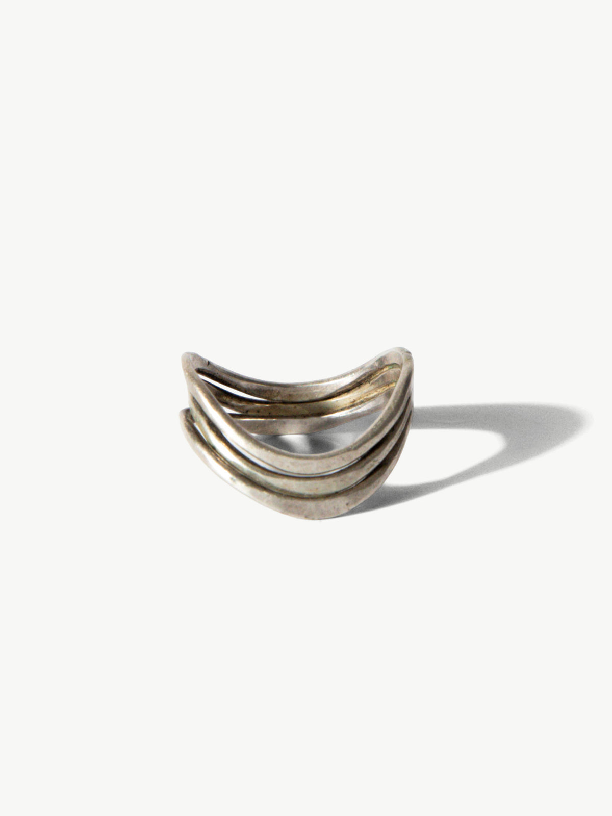 Vintage Sterling Triple-Strand Wave Ring (Size 5)