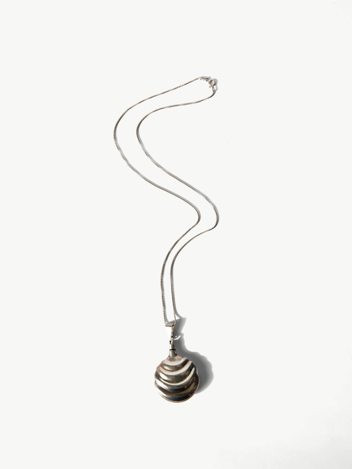 Vintage Sterling Wave Motif Vessel Necklace