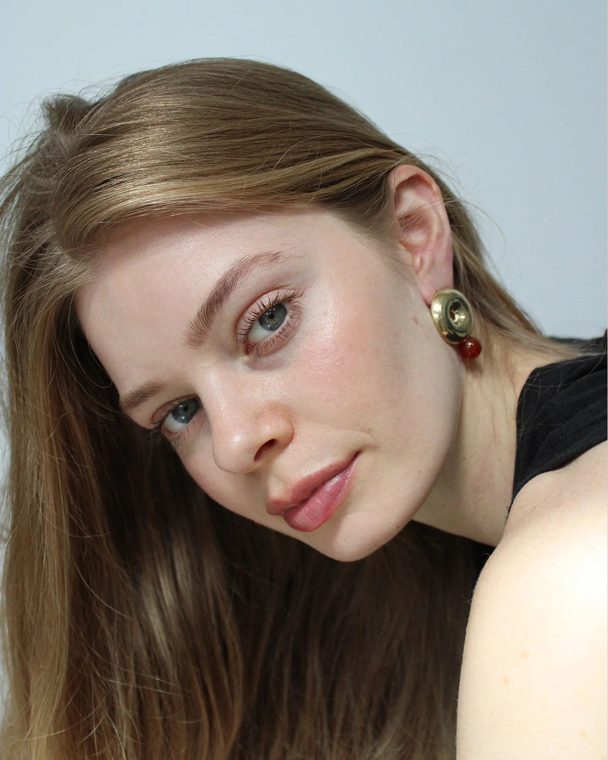 Albers Carnelian & Brass Earrings